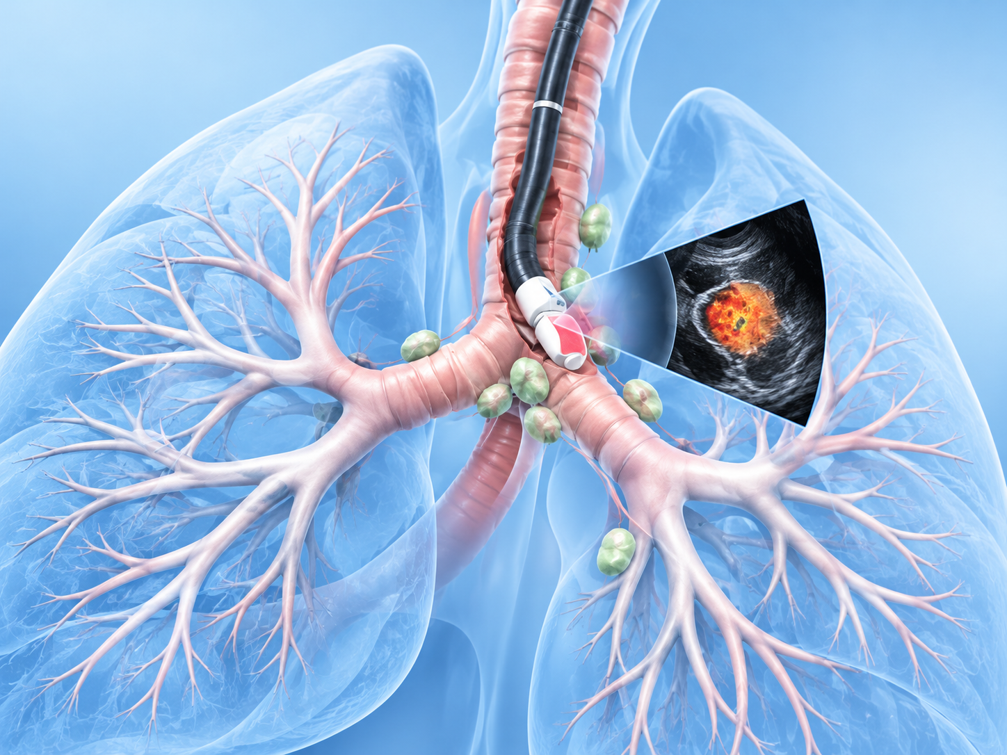 Ultrasound system used for endobronchial ultrasound guidance